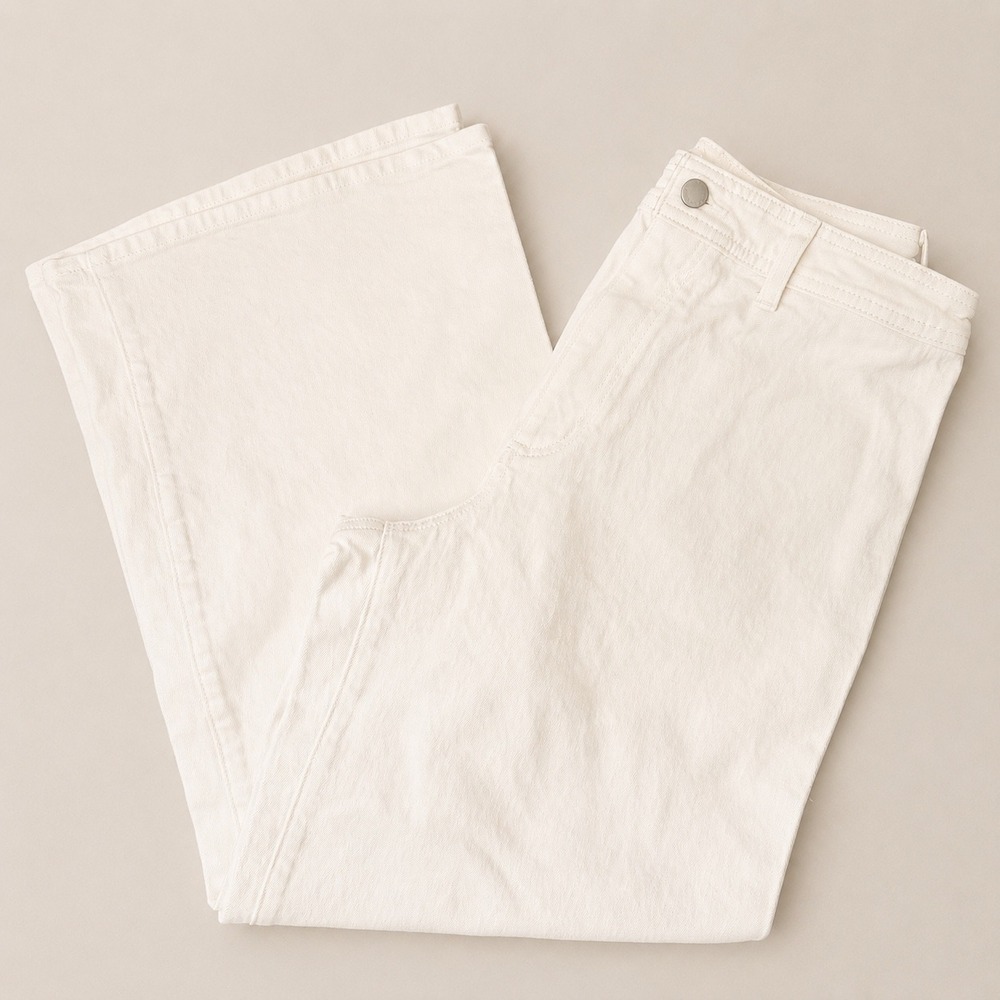 Universal Thread High Rise White Wide Leg Denim Jeans (10) Nautical Coastal Pant